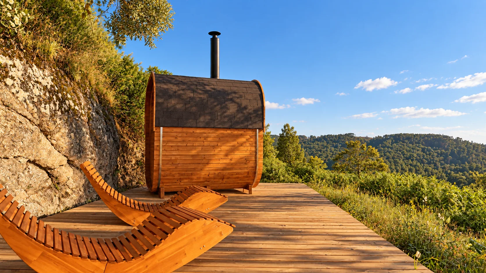 Outdoor sauna at Casa do Sol